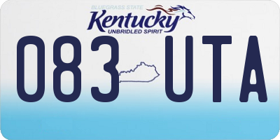 KY license plate 083UTA