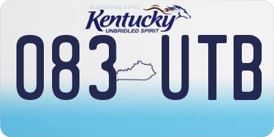KY license plate 083UTB