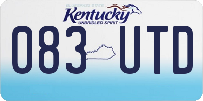 KY license plate 083UTD