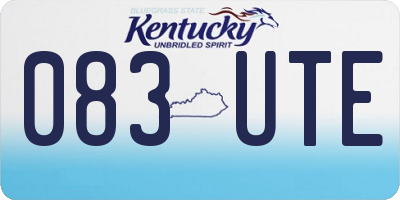 KY license plate 083UTE