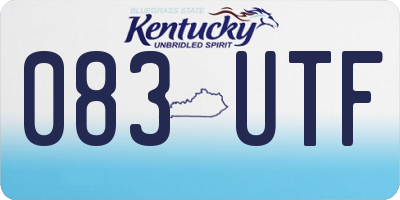 KY license plate 083UTF
