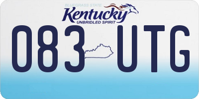KY license plate 083UTG