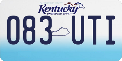 KY license plate 083UTI