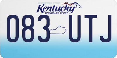 KY license plate 083UTJ