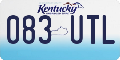 KY license plate 083UTL