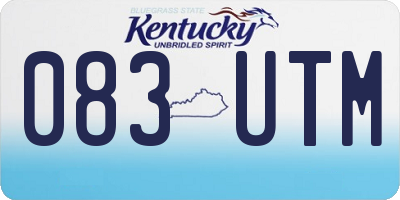 KY license plate 083UTM