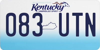 KY license plate 083UTN