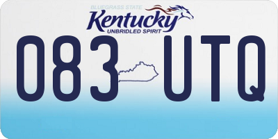 KY license plate 083UTQ