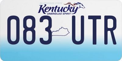 KY license plate 083UTR