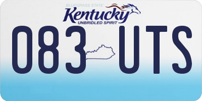 KY license plate 083UTS