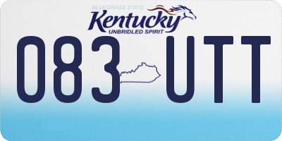 KY license plate 083UTT
