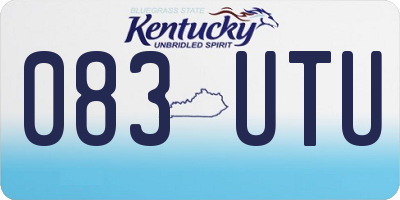 KY license plate 083UTU