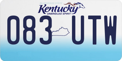 KY license plate 083UTW