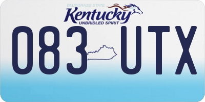 KY license plate 083UTX