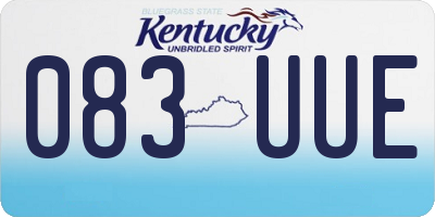 KY license plate 083UUE