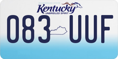 KY license plate 083UUF