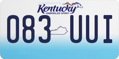 KY license plate 083UUI
