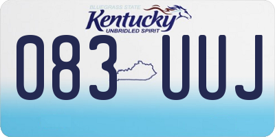 KY license plate 083UUJ