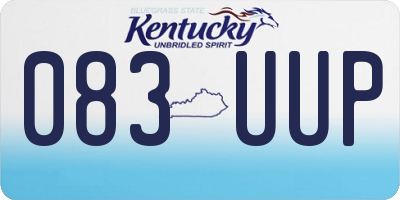 KY license plate 083UUP