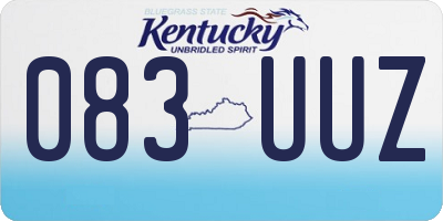 KY license plate 083UUZ