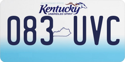 KY license plate 083UVC