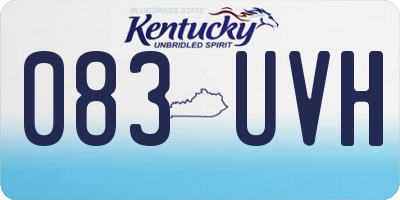 KY license plate 083UVH