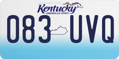 KY license plate 083UVQ