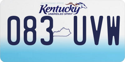 KY license plate 083UVW