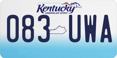 KY license plate 083UWA