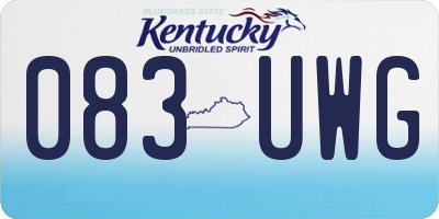 KY license plate 083UWG