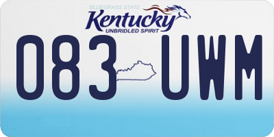 KY license plate 083UWM