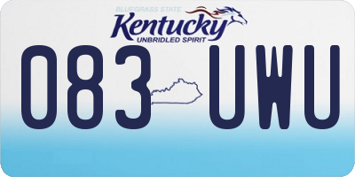 KY license plate 083UWU