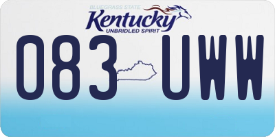KY license plate 083UWW