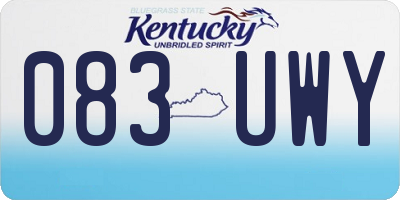 KY license plate 083UWY