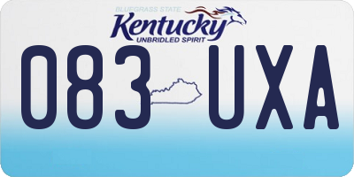 KY license plate 083UXA