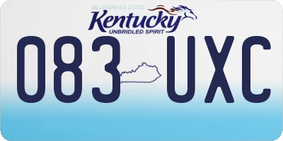 KY license plate 083UXC