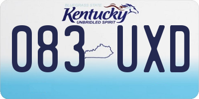 KY license plate 083UXD