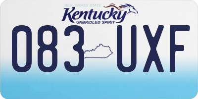 KY license plate 083UXF