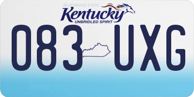 KY license plate 083UXG