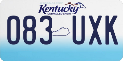 KY license plate 083UXK
