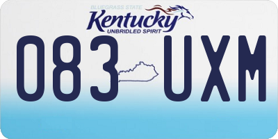 KY license plate 083UXM
