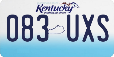 KY license plate 083UXS