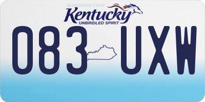 KY license plate 083UXW