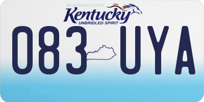 KY license plate 083UYA