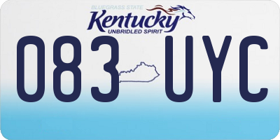 KY license plate 083UYC