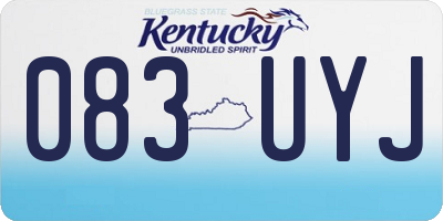 KY license plate 083UYJ