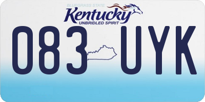KY license plate 083UYK