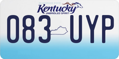 KY license plate 083UYP