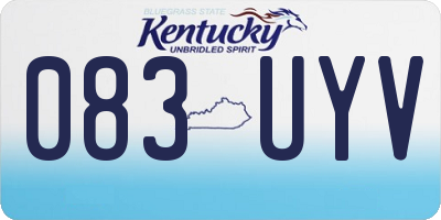 KY license plate 083UYV
