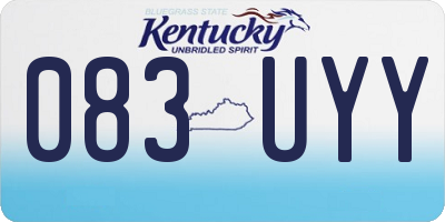 KY license plate 083UYY